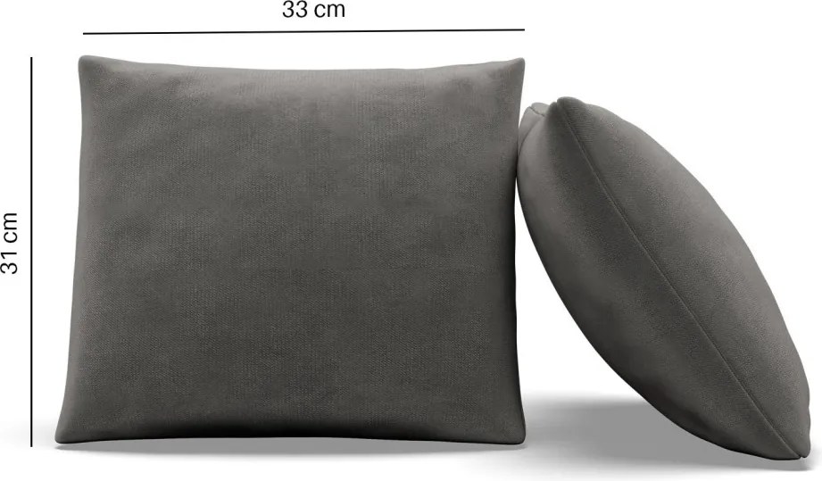 Dekoratív párna, 2 db, hab töltet, bársony, világosszürke