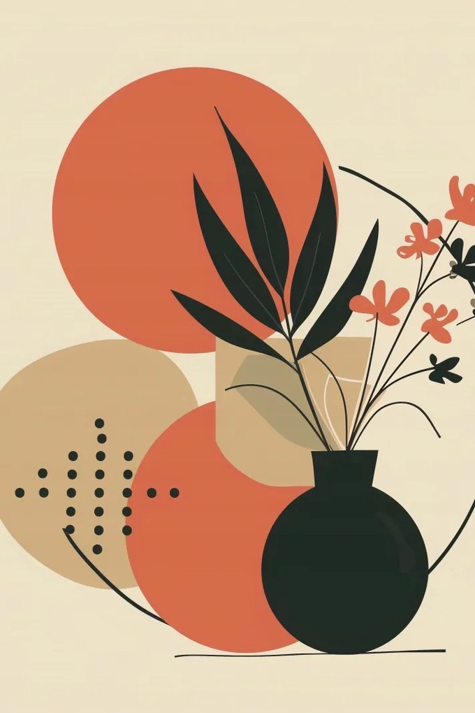 Poszter 40x60cm Váza virágokkal