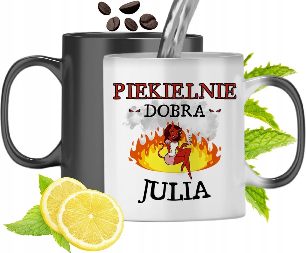 Mágikus Bögre Julia Fekete Színváltós, fényképes nyomattal