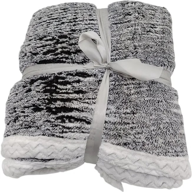 Bárány takaró Mramor fekete, 150 x 200 cm