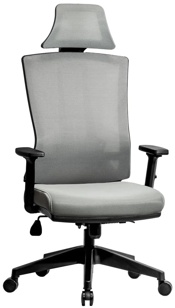 Ello ergonómikus irodai forgószék deréktámasszal, fejtámasszal, 3D Air mesh hálós