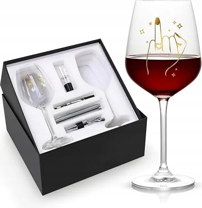 Borospohár szett pároknak 2db-os kiegészítőkkel nászajándék