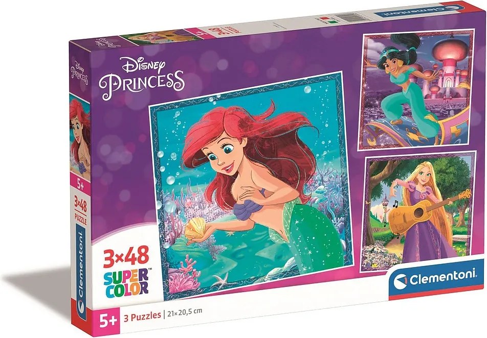 Disney Hercegnők Ariel 3x48 db-os puzzle Clementoni