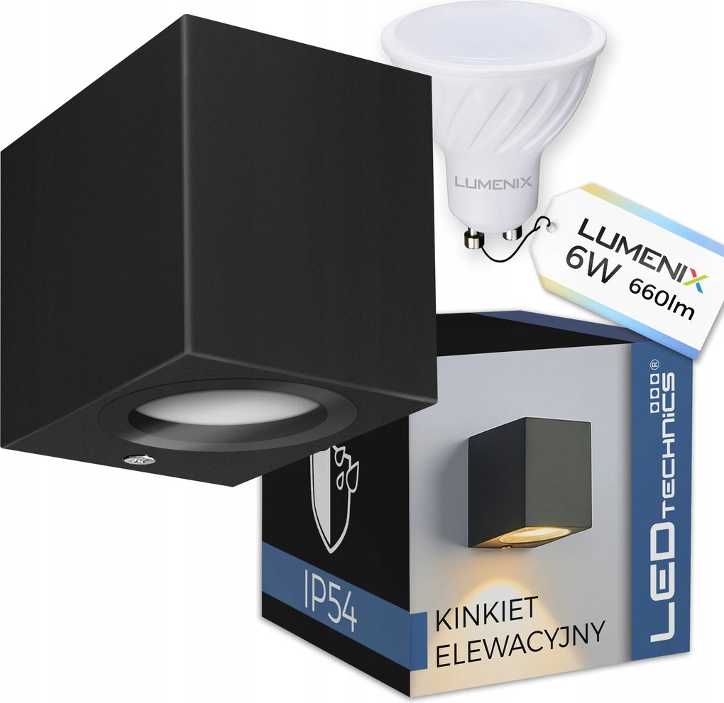 Kültéri kerti fali lámpa GU10 6W Led lámpa Homlokzati fali lámpa