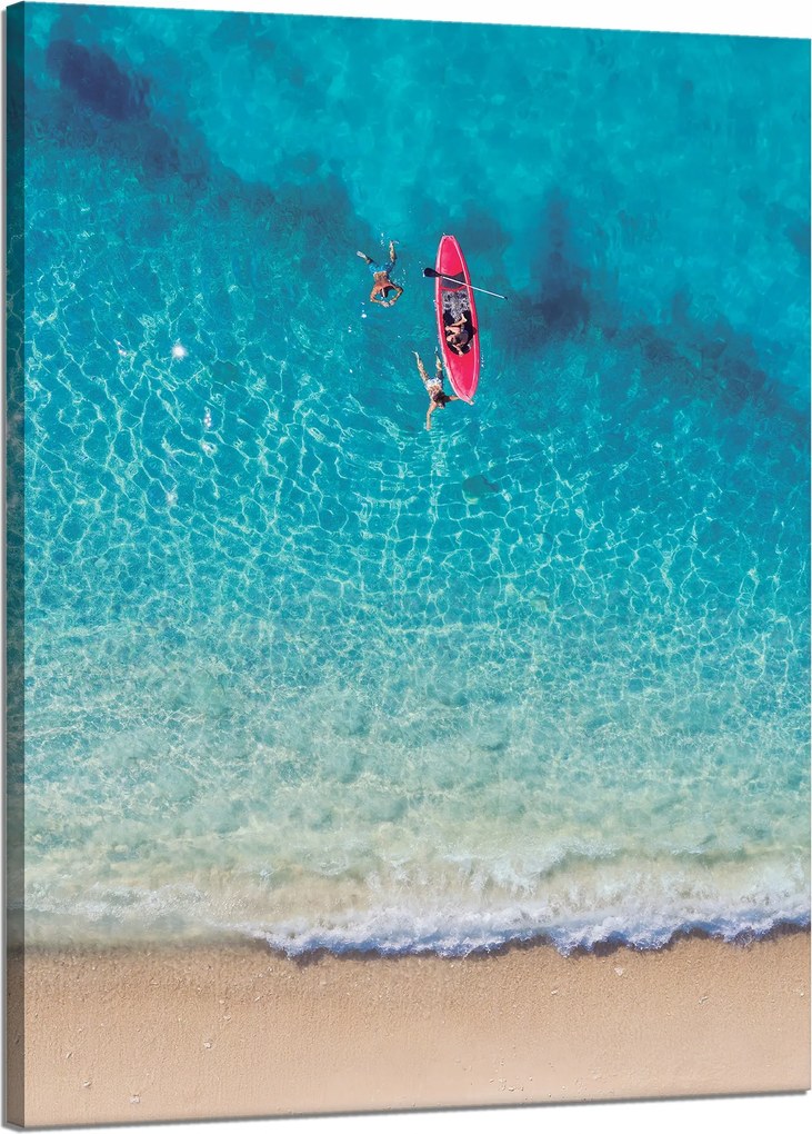 Vászonkép Kajak Tengerpart Emberek Pihenés 50x70 cm Ideális ajándék