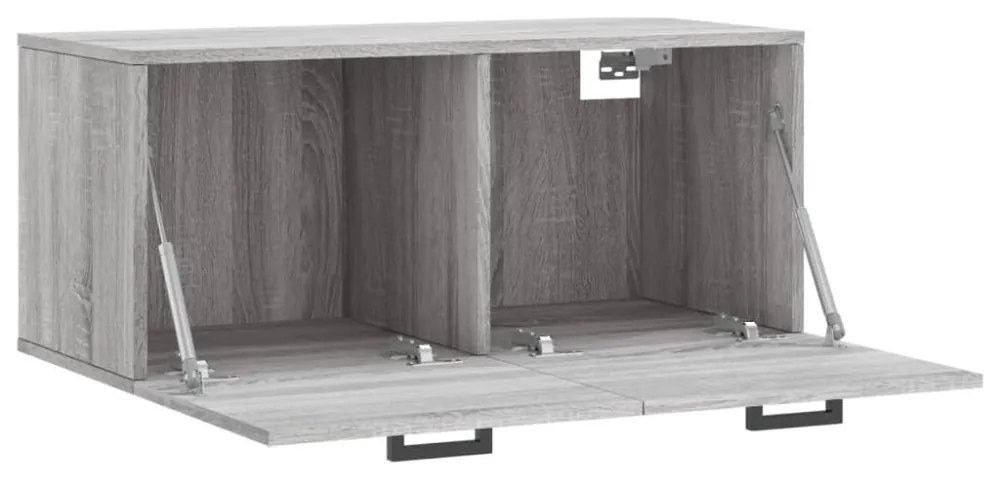 szürke sonoma színű szerelt fa faliszekrény 80 x 36,5 x 35 cm