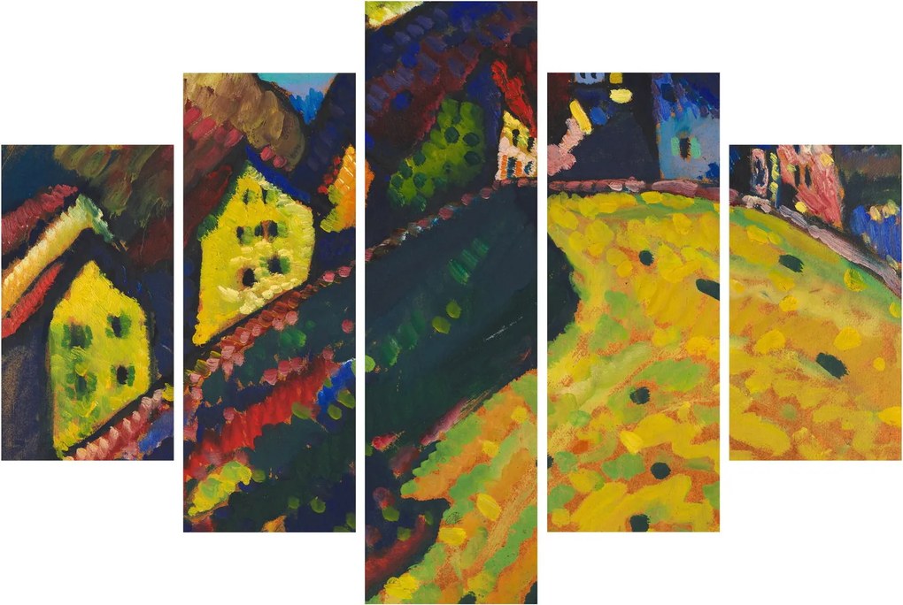 Kép - Vasily Kandinsky, Houses at Murnau, reprodukciók (150x105 cm)