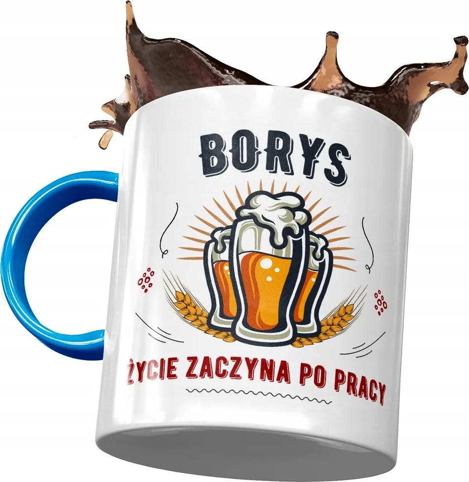 Kék Bögre Borisz Férj Kolléga Ajándék Nyomtatott Fotóval