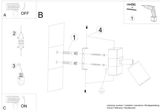 Sollux SL.1295 - Spotlámpa ZUCA 1xE27/15W/230V fekete