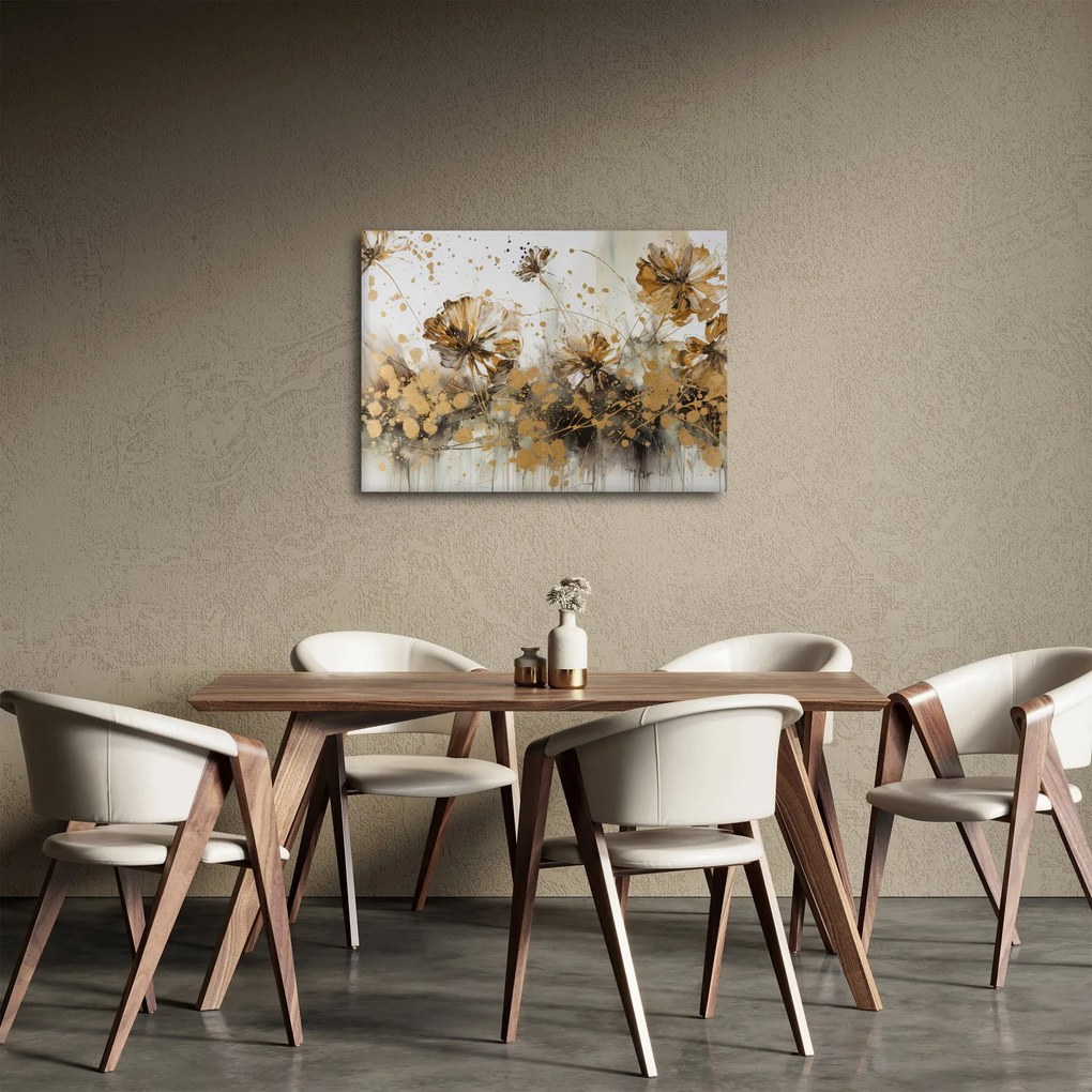 Kép - Absztrakt virágos festmény (70x50 cm)
