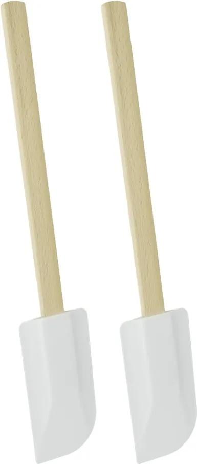 2 db fehér műanyag spatula fanyéllel, hosszúság 26 cm - Metaltex
