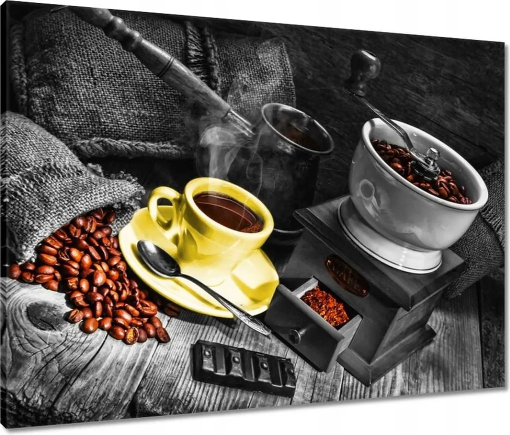 Vászonkép 80x60 Sárga kávéscsésze