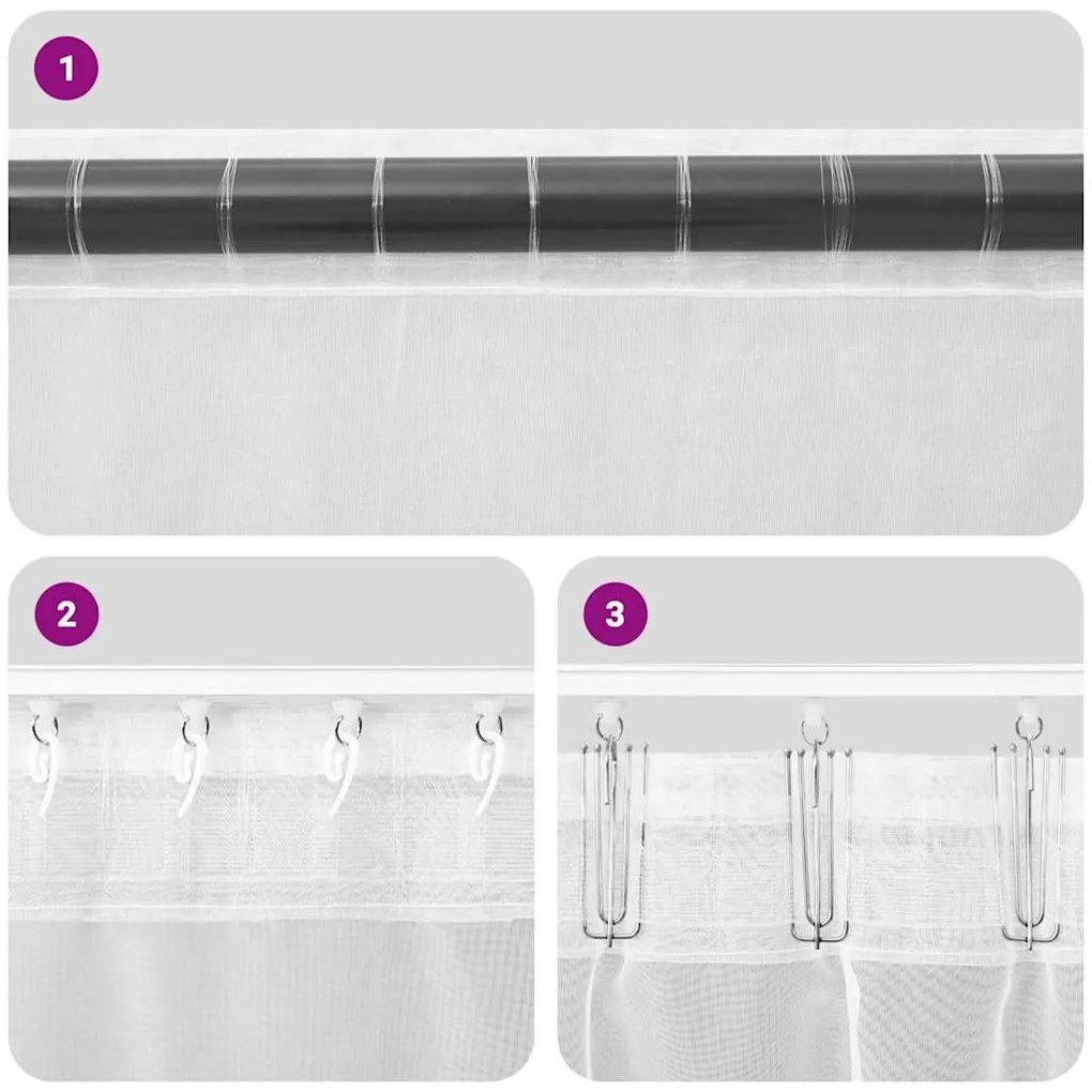vidaXL 2 db barna fátyolfüggönyök fülecske tetejével 140x260 cm
