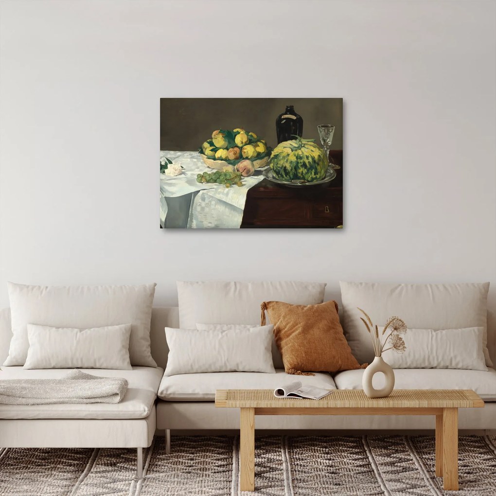 Kép - Edouard Manet, Still Life with Melon and Peaches, reprodukciók (70x50 cm)