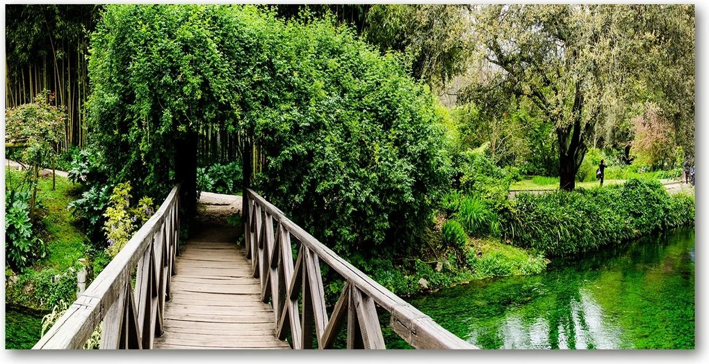 Fotó kép edzett üveg híd a folyón 140x70