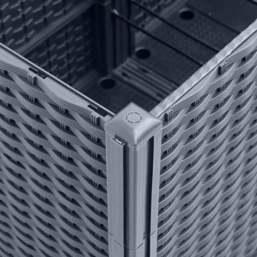 kékszürke polipropilén kerti ültetőláda 160 x 40 x 53 cm