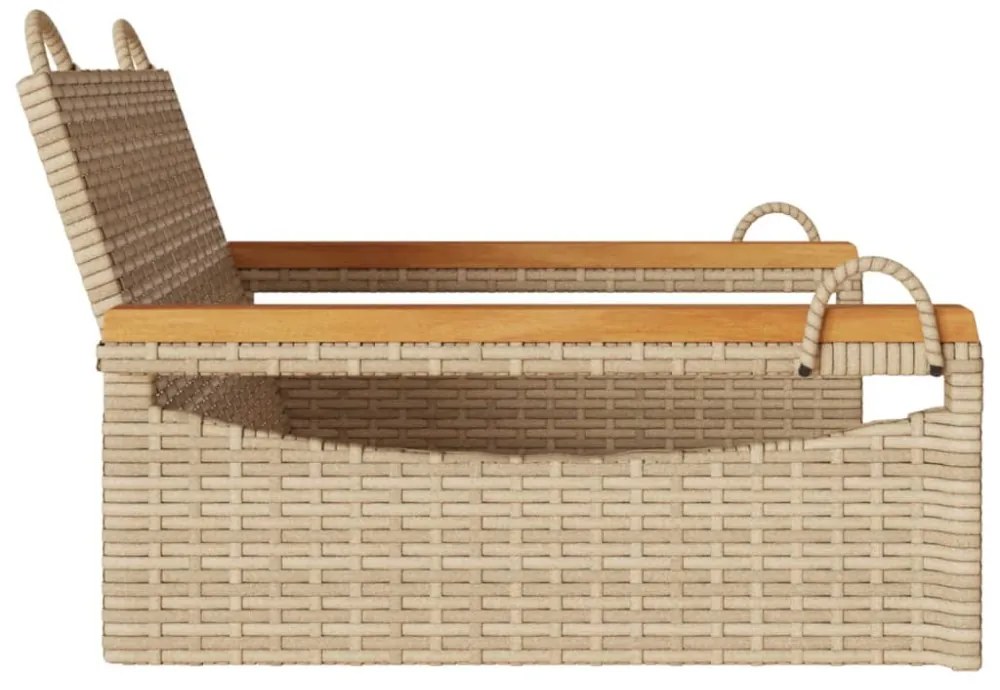 bézs polyrattan hintapad 63 x 62 x 40 cm