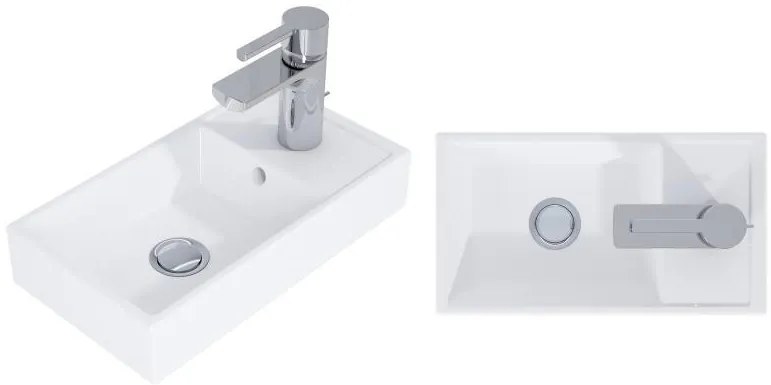 AREZZO design MINI 40 1 ajtós fehér (Fürdőszoba alsószekrény + mosdó)