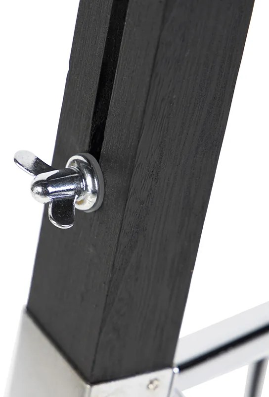 Stílusos állólámpa állványon fekete árnyékolóval 45 cm lenvászon bézs