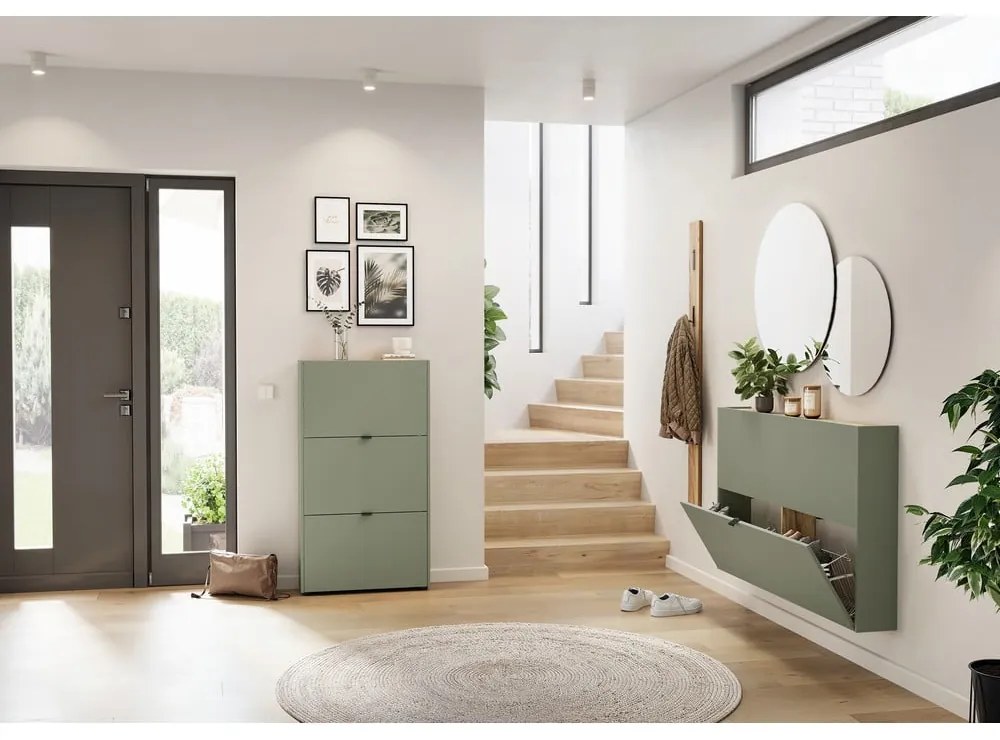 Natúr színű-szürkésbarna előszoba bútor 101x200x22 cm Ameca – Germania