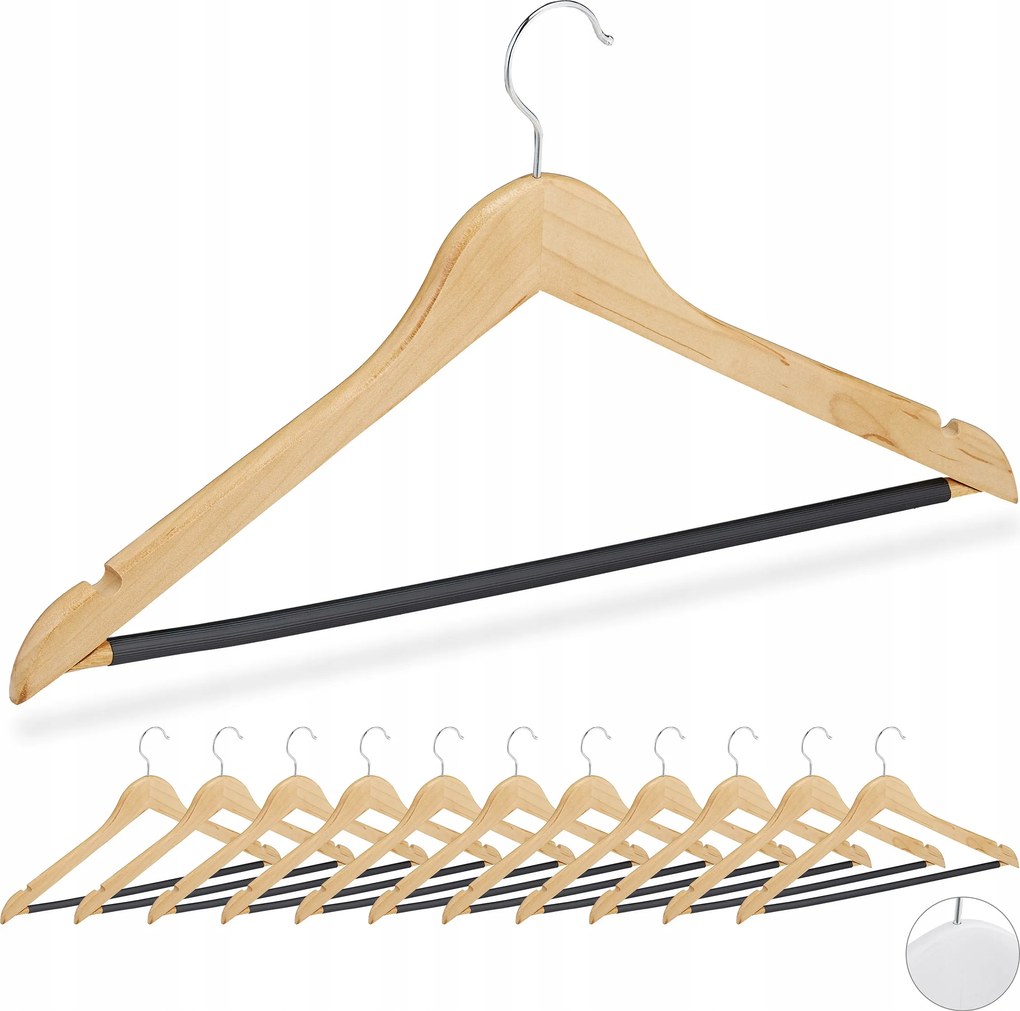 Akasztós fogas fa, barna árnyalatok, 12 darabos szett