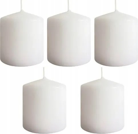 Gyertya Szett Gyertya 5 Db 6,5X7 CM Fehér Henger