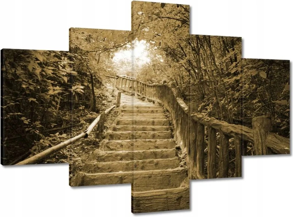 Vászonkép 100x70 Lépcsők szépia színben