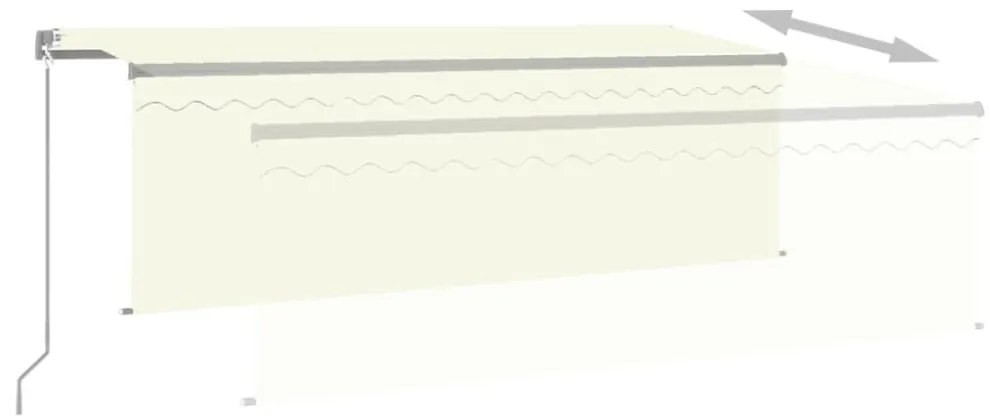 krémszínű kézzel kihúzható napellenző redőnnyel 4 x 3 m