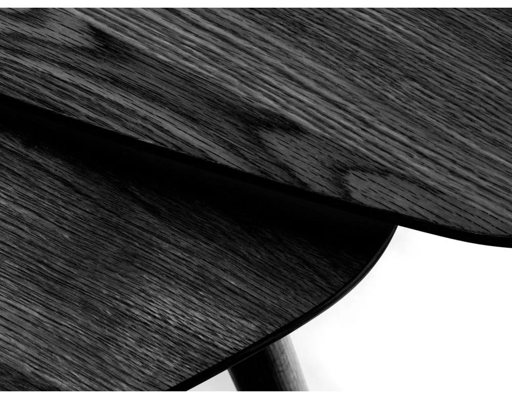 Fekete dohányzóasztal szett 2 db-os 70x100 cm Adda – Unique Furniture