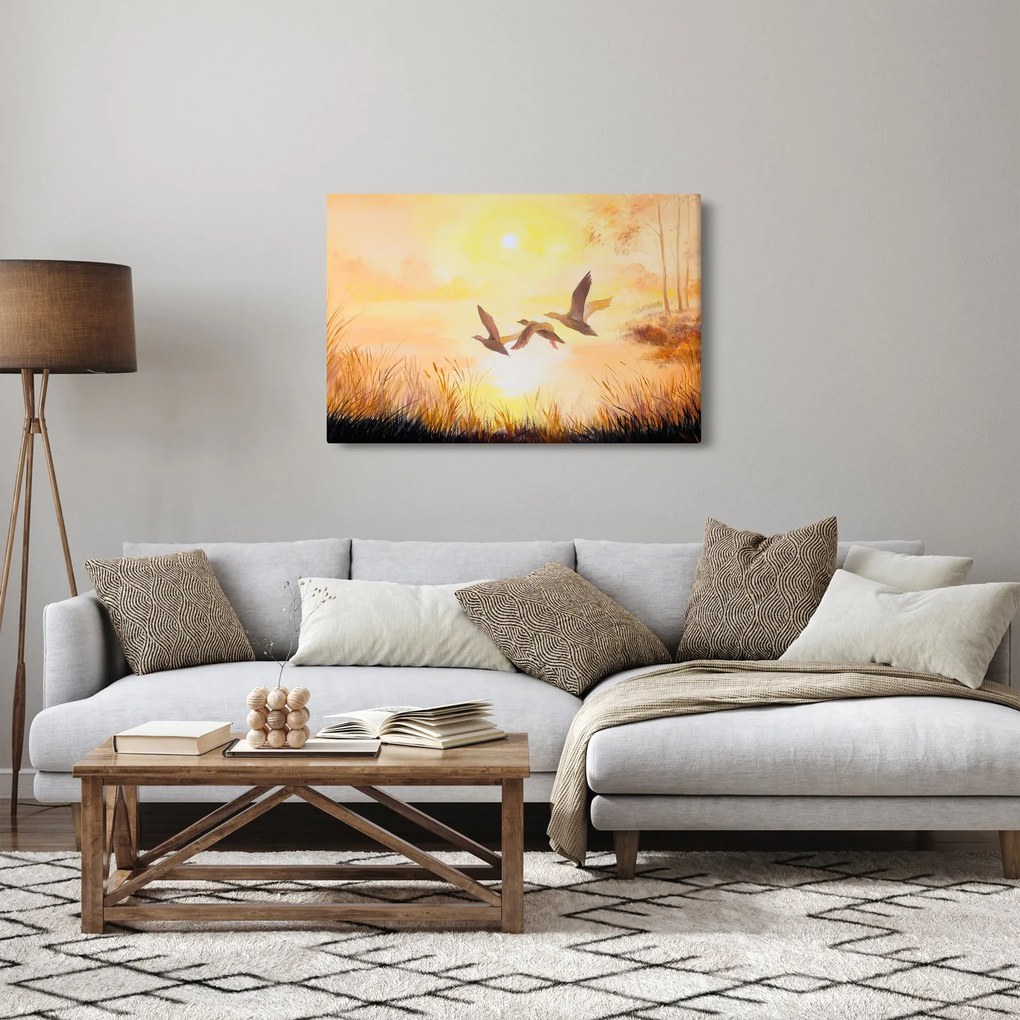 Kép - Daruk naplementekor (90x60 cm)