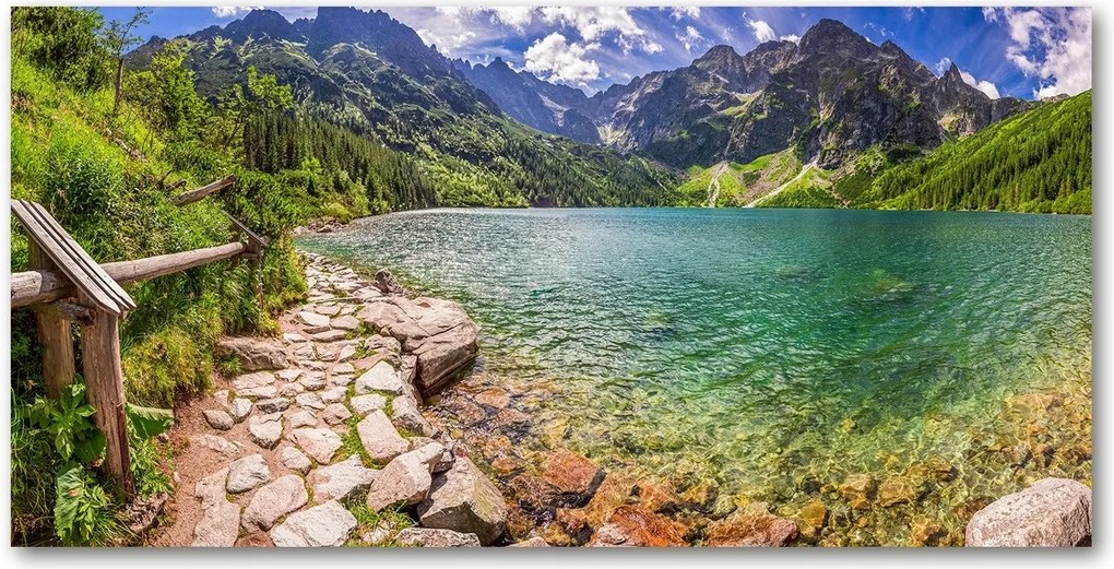 Fotó üvegkép Tengeri szem Tátra 140x70