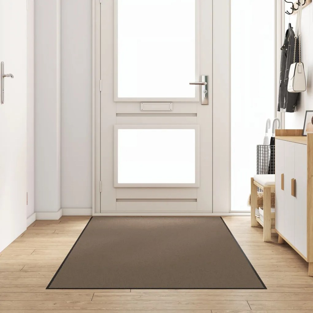 Ajtószőnyeg Beige és fekete 120 x 300 cm Polipropilén és vinil