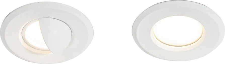 5 darabos modern, süllyesztett spotlámpa szett fehér színben, LED-del, IP67 - Linsey