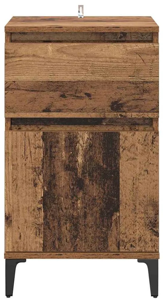 Éjjeliszekrény fiókkal 2 pcs Régi fa 40 x 35 x 70 cm Faanyag