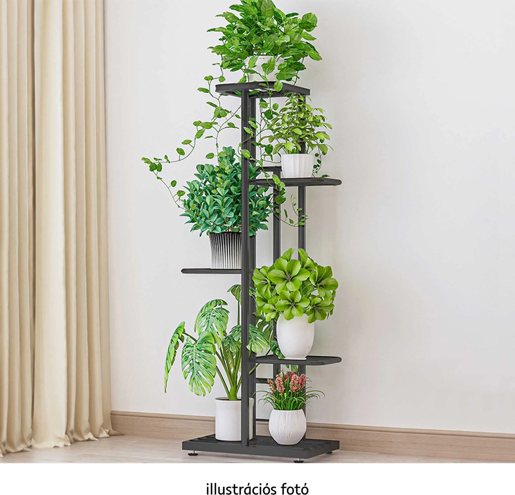 Fém állvány a virágokra, sötétszürke, BAMIR TYP 1