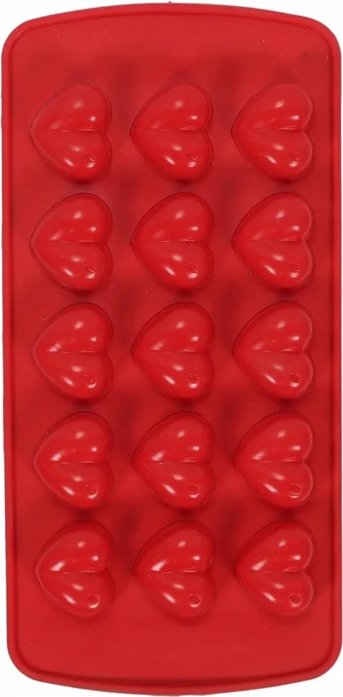 Szilikon Praliné Forma Piros Szívecskék Ajándékba 21,9 X 10,6 X 2 CM