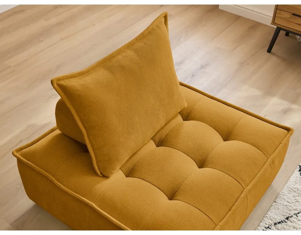 Mustársárga zsenília fotel Elisa – Bobochic Paris