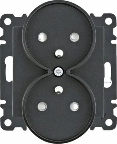 WL1343 Hager Lumina Aljzat 2x2P+Z dupla keret nélkül, fekete