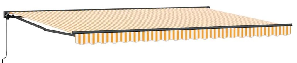 Behúzható napellenző Narancs és fehér 500x300 cm szövet