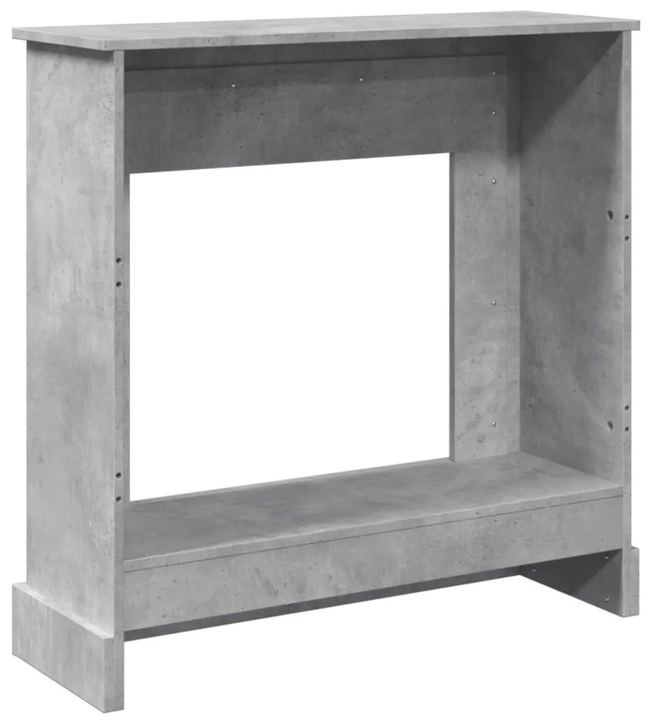 betonszürke szerelt fa kandallóburkolat 90 x 30 x 90 cm