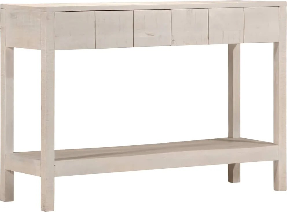 vidaXL fehér tömör mangófa tálalóasztal 110 x 35 x 75 cm