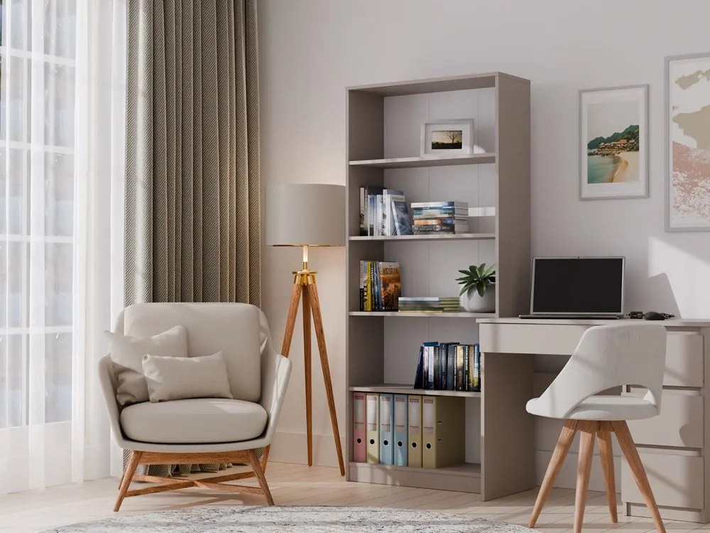 Faenza R80 polcos szekrény, könyvtartó, 80x182x30 cm, agyag színű