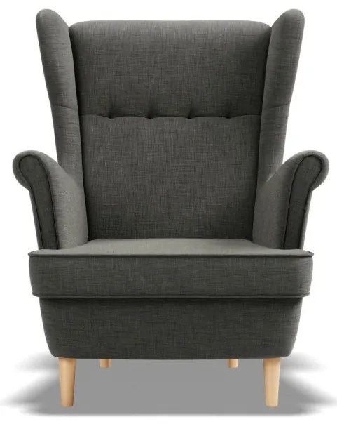 Uszak fotel, fonott, fekete