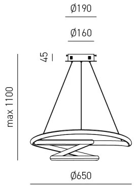 Gea Luce DIVA S G BIANCO - LED Dimmelhető csillár zsinóron DIVA LED/44W/230V fehér
