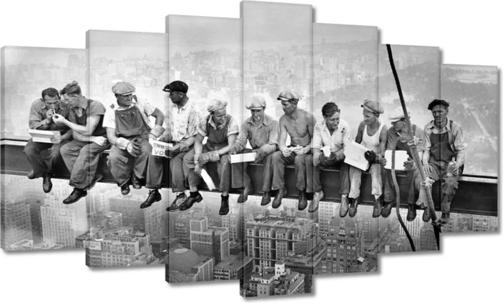 Festmények 140x80 Munkások a gerendán Ebéd