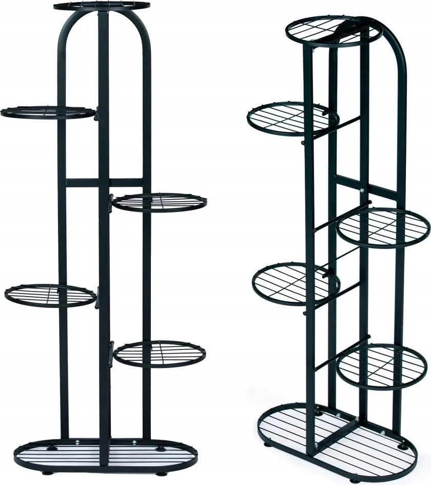 Modern fém virágágyás virágtartó állvány 6 szint fekete ModernHome