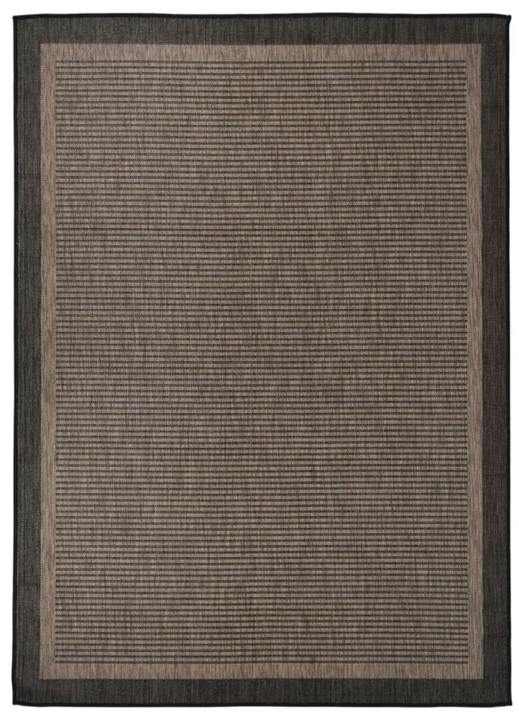 sötétbarna lapos szövésű kültéri szőnyeg 200 x 280 cm