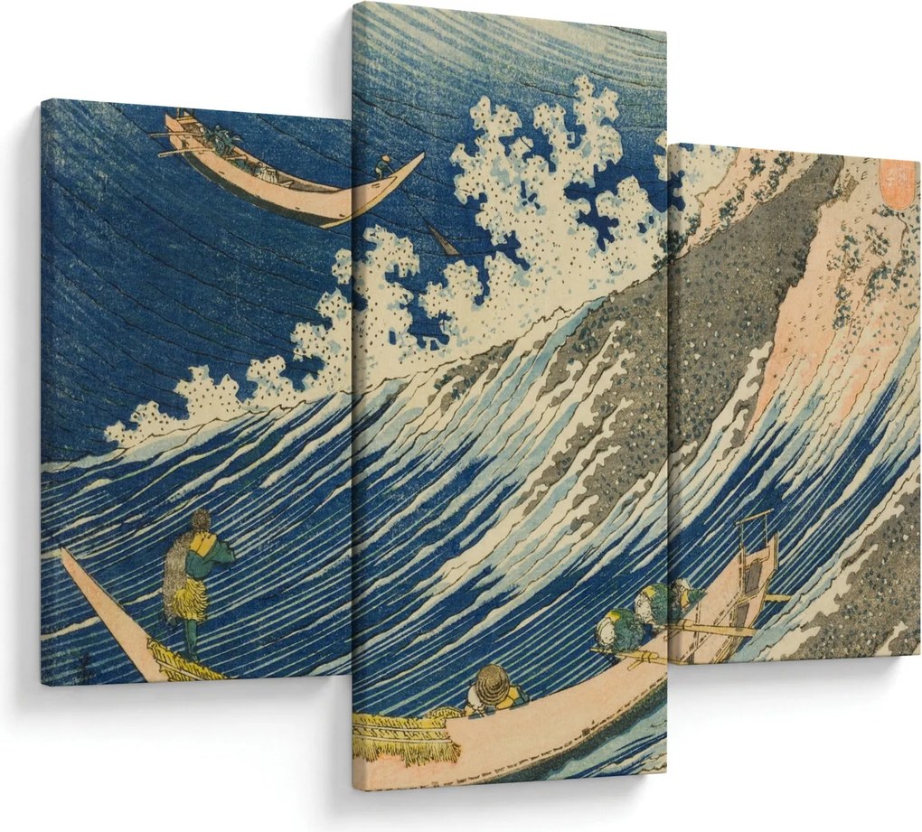 Kép - Katsushika Hokusai, Fishing Boats at Choshi in Shimosa (Soshu Choshi) , reprodukciók (90x60 cm)