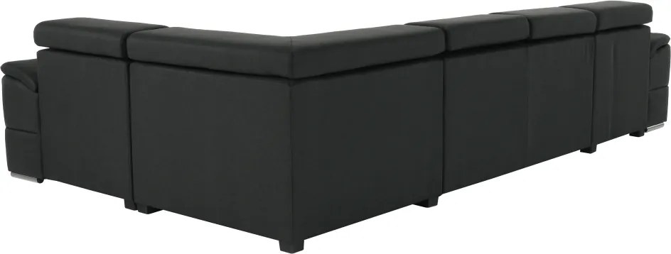 Ülőgarnitúra, sötétszürke, balos kivitel, SEGORIA ROH U