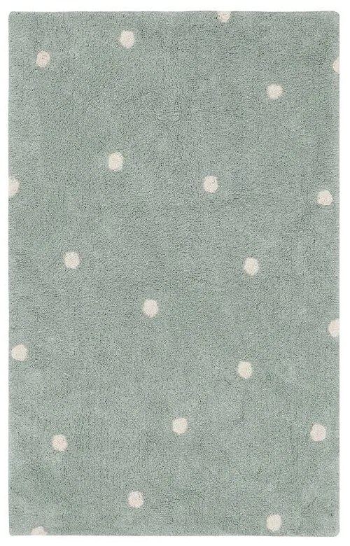Mentazöld mosható kézi szövésű pamut gyerek szőnyeg 100x150 cm Mini Dot Blue Sage – Lorena Canals